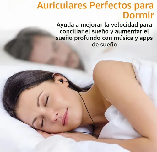 Vista 5 de MAXROCK - Auriculares intrauditivos ultra suaves y cómodos con micrófono y control de volumen, bloqueadores de sonido para dormir, ronquidos, hora