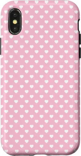 Vista 5 de Hearts Pattern Light Pink White Valentine Case for iPhone 17