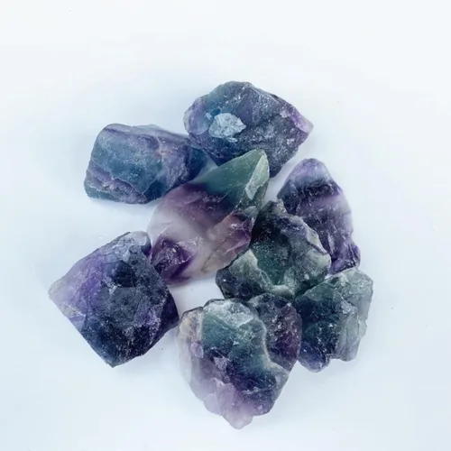Vista 5 de Piedra de cristal crudo de fluorita, piedras preciosas naturales de cuarzo mineral, decoración moderna del hogar, 0.787-1.575 in, 3.53 oz