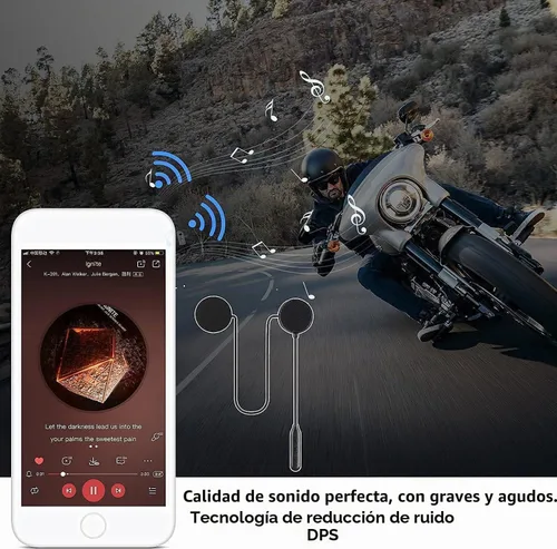 Vista 5 de Auriculares Bluetooth para casco de motocicleta, auriculares al aire libre, auriculares deportivos impermeables, altavoces manos libres, control