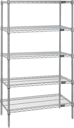 Vista 52 de Quantum Storage Systems WR74-1824BK Kit de inicio para estantería de alambre de 4 niveles de altura de 74 pulgadas, acabado negro, 18 pulgadas