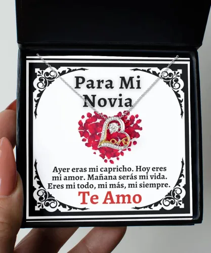 Vista 5 de Cadena para novia con mensaje personalizado, regalo de aniversario de boda o Navidad