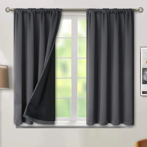Vista 86 de BGment - Cortinas opacas para sala de estar de 63 pulgadas de largo, juego de 2 paneles, cortinas para oscurecer toda la habitación, cortinas