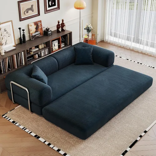 Vista 8 de Sofá modular de 78.8 pulgadas, sofá cama convertible con respaldo de almohada, sofá cama de nube sin hueso, futón en forma de L para sala de estar