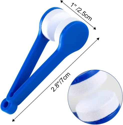 Vista 2 de VinBee 20 piezas de clip limpiador de lentes, mini gafas de sol, microfibra para gafas de sol, herramienta de limpieza de cepillo limpiador