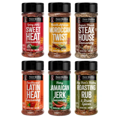 Vista 16 de Sauce Goddess Big Tom's Especias para Frotar y Salmuera para Asar Pavo - Sin Gluten, Condimentos y Especias para Cocinar Pavo y Condimentos