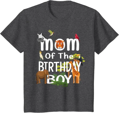 Vista 38 de Camiseta de fiesta de animales con temática de zoológico para niño de cumpleaños, Negro