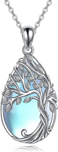 Vista 56 de ONEFINITY Collar de plata de ley 925 con diseño de árbol de la vida con colgante de nudo celta de concha de abulón para mujer