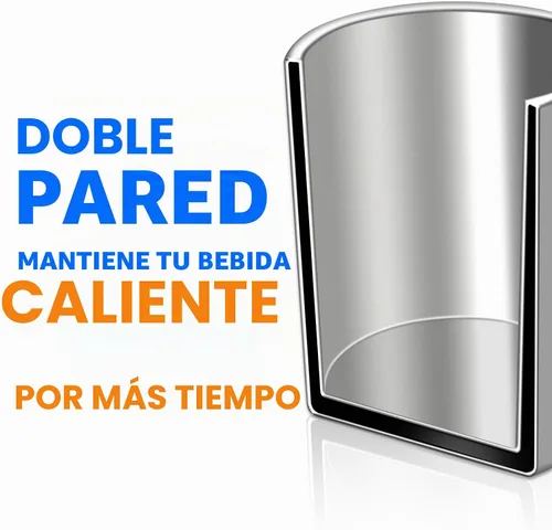 Vista 4 de Taza de café de doble pared de acero inoxidable de grado