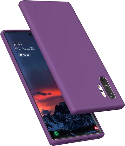 Vista 13 de Diseñada para Galaxy Note 10 Plus, goma de gel de silicona líquida a prueba de golpes, cojín de forro de tela de microfibra suave compatible