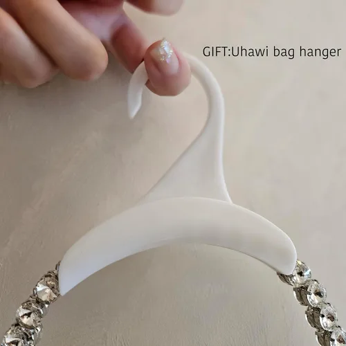 Vista 4 de Uhawi Bolso de mano con diamantes de imitación para mujer, bolso de noche con purpurina brillante, hecho a mano, fiesta, boda, plateado