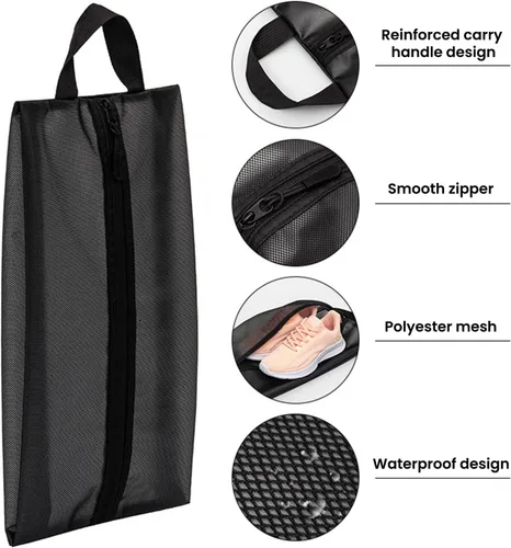 Vista 6 de Bolsas de viaje resistentes al agua, organizador de zapatos con cremallera, para hombres y mujeres, Bolsas de zapatos de viaje