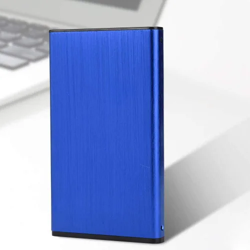 Vista 4 de Funda móvil USB2.0 de 2.5 pulgadas, caja externa de disco duro, aleación de aluminio cepillada para SSD de 2 TB, enchufar y usar, con indicador LED