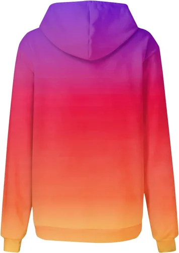 Vista 4 de DOPOCQ Sudaderas para mujer, casuales, talla grande, bolsillos, con capucha, ajuste holgado, estampado de moda, manga larga