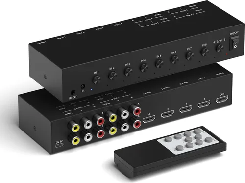 Vista 14 de ZUZONG (3 Puertos HDMI 2.0 + 1 RCA a 2 HDMI Convertidor (2 Salidas Pueden Mostrar Simultáneamente) Interruptor Divisor Soporte de Conmutación