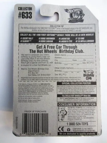 Vista 4 de Hot Wheels Mattel 1998 First Editions 1:64 Scale Purple Dodge Caravan Die Cast Car #004