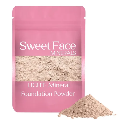 Vista 28 de Sweet Face Minerals - Recambio de polvo de base (BEIGE) (bolsa de 0.42 oz) por Sweet Face Minerals, polvo de maquillaje ligero y mineral suelto