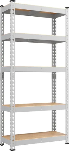 Vista 14 de Yaheetech Estantes de almacenamiento, estantería de metal ajustable resistente de 5 niveles, estante industrial para garaje, almacén, despensa, Negro