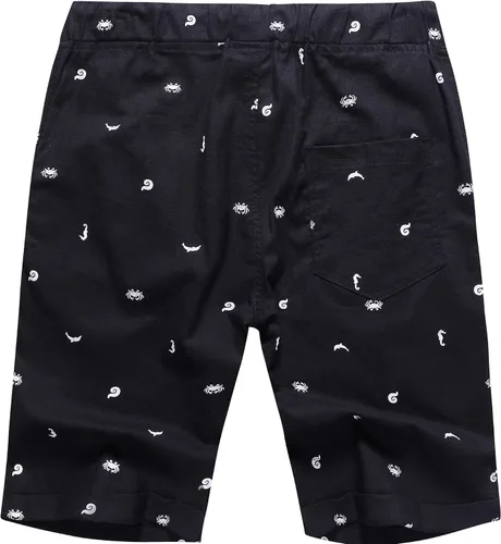 Vista 2 de Boisouey - Pantalones cortos de verano para hombre, de lino, estilo informal