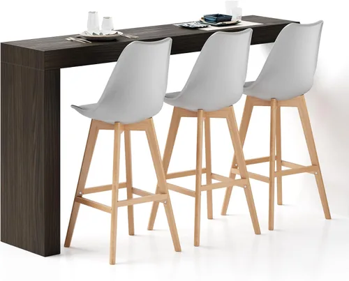 Vista 37 de Mobili Fiver Evolution - Mesa alta de bar de cocina fabricada en Italia Ahorra Espacio, Mesa de altura de mostrador montada en la pared para 1