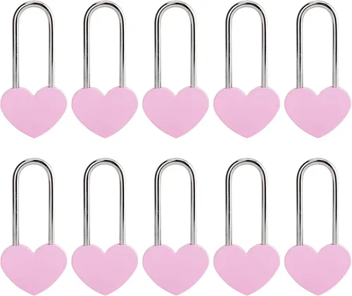 Vista 8 de Candado de amor VeYocilk de 3.5" 50mm en forma de corazón, candado de corazón negro para deseos de amor, ideal para bodas, San Valentín