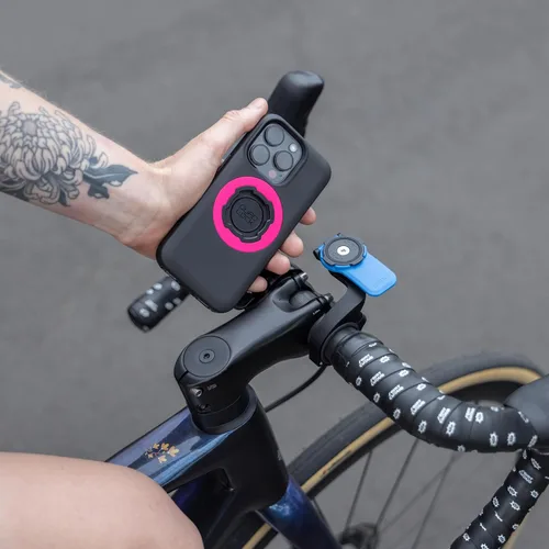 Vista 6 de Quad Lock Soporte de teléfono para bicicleta Out Front para manillar (V3) con funda para teléfono MAG para iPhone XR