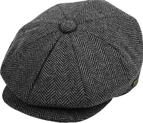 Vista 10 de Sombrero clásico de 8 paneles de mezcla de lana Newsboy Snap Brim Collection para hombre
