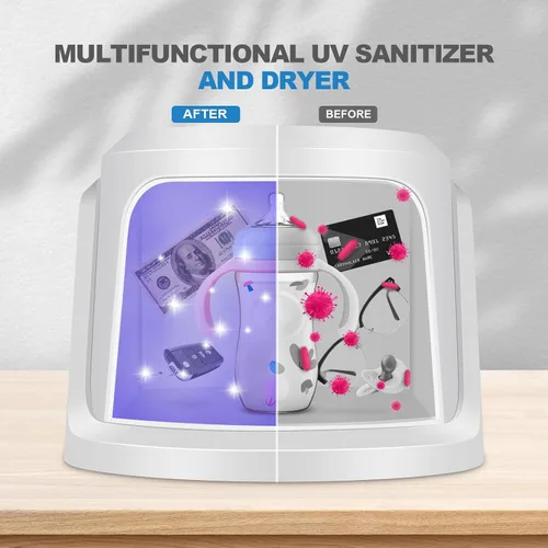 Vista 4 de Caja desinfectante UV 2025, para limpiador portátil y máquina desinfectante con manguera/máscara/suministros para el hogar/viaje/biberón/teléfono