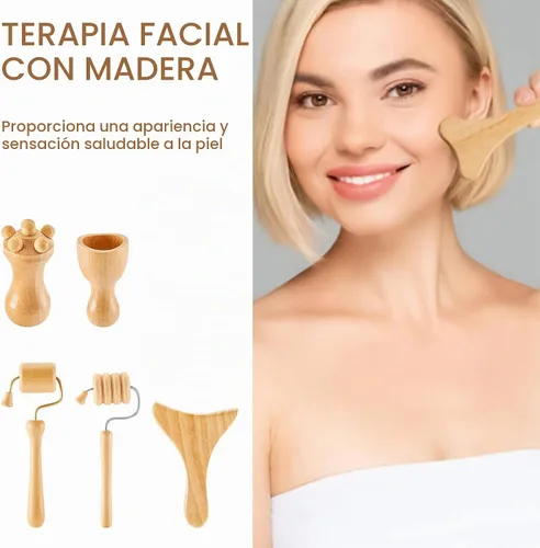 Vista 7 de Meifuly Herramientas de masaje de terapia de madera 13 en 1 con estante de almacenamiento de lujo, kit completo de masajeador de madera
