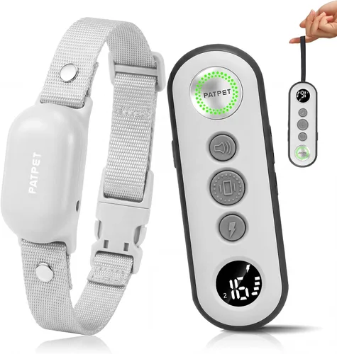 Vista 13 de PATPET Collar de choque para perros – Collar de entrenamiento de perros de 4000 pies con control remoto, IPX7 impermeable 4 modos