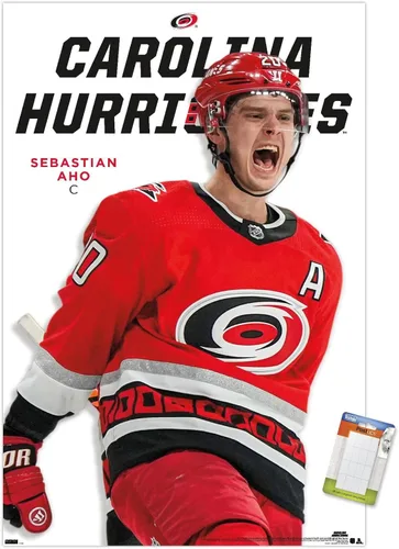 Vista 10 de Trends International NHL Carolina Hurricanes - Póster de pared Sebastian Aho Feature Series 23, 34 pulgadas de largo x 22.4 W, paquete de póster