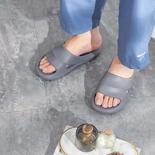 Vista 2 de Pantuflas de masaje para mujeres y hombres, sandalias de ducha con punta abierta, zapatos de verano para casa, para baño, fascitis plantar