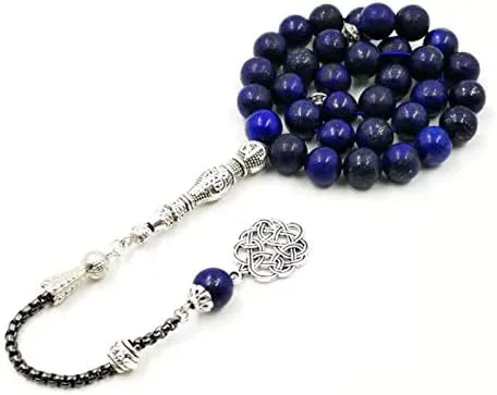 Vista 4 de Lapislázuli Tasbih - Pulsera islámica de 33, 45, 66, 99 cuentas