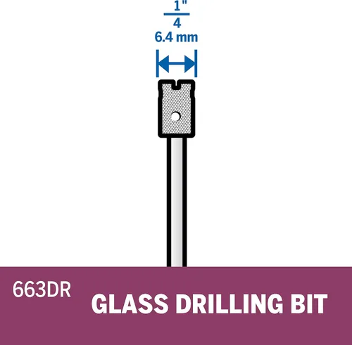 Vista 3 de Dremel 663DR broca para perforar vidrio, 0.25 pulgadas