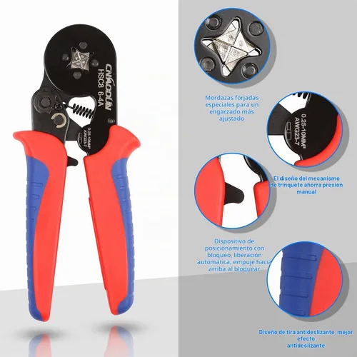 Vista 3 de CNAODUN - Kit de herramientas de prensado de virola para AWG 23-7 con 1900 terminales de virola de alambre de trinquete autoajustable