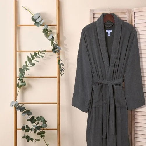 Vista 6 de Briarwood Home Premium 100% Cotton Kimono Spa Bathrobes, Luxurious Super-Soft- Absorbent Shawl Collar - Plush Long Robe
