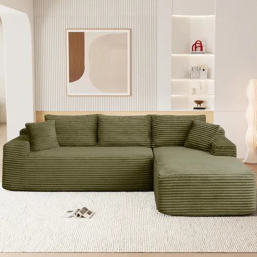 Vista 33 de Sofás seccionales de nube deshuesada de 95 pulgadas para sala de estar, cómodo y esponjoso sofá de espuma viscoelástica en forma de L, sofá modular