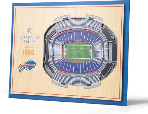 Vista 14 de YouTheFan Arte de pared de 5 capas con vista del estadio de la NFL