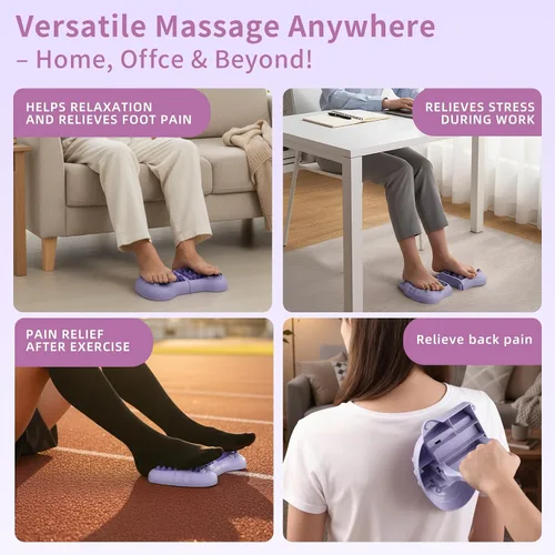 Vista 9 de Masajeador de pies para alivio de la fascitis plantar, rodillo de pies con bola de masaje, masaje de pies para aliviar el dolor de neuropatía
