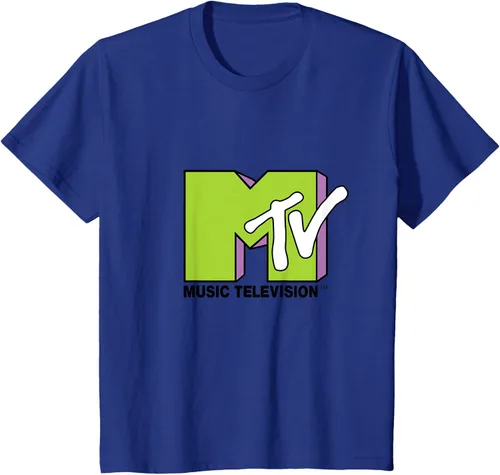 Vista 39 de Camiseta de tratamiento de relleno con logotipo MTV verde lima y morado, Negro, S Azul Marino