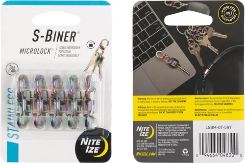 Vista 8 de Nite Ize S-Biner MicroLock - Mosquetón doble de acero inoxidable para llaves, etiquetas para mascotas y accesorios pequeños, palanca de bloqueo