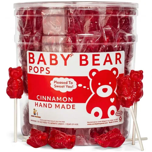 Vista 10 de Pink Bear Pops Lollipop Suckers: caramelos de oso bebé envueltos individualmente en un palo por Espeez - Bubble Gum Bears (24 unidades)