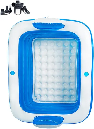 Vista 8 de Bañera inflable para adultos para 2 personas, bañera inflable independiente con función portátil plegable para spa para adultos, piscina plegable