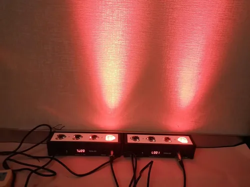 Vista 5 de Luz LED para escenario de lavado de pared, 4 piezas, X3W RGB 3 en 1 LED y casa de aluminio completo de 7 modos DMX512 para discoteca/fiesta/teatro