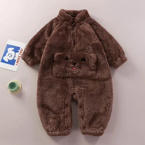 Vista 2 de Pijama de felpa con diseño de panda para niños y niñas pequeños