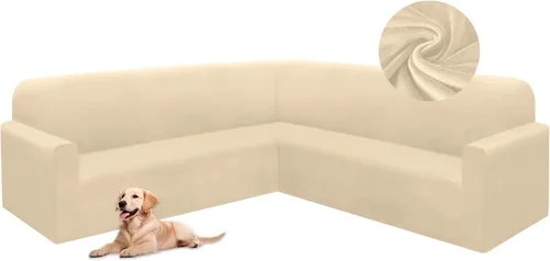 Vista 40 de HDCAXKJ Fundas de sofá seccional de esquina de terciopelo elástico en forma de L, juego de fundas deslizantes suaves y gruesas en forma de U
