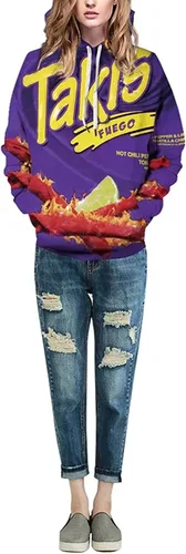 Vista 4 de Sudadera con capucha impresa en 3D, sudadera de manga larga con bolsillo para hombres y mujeres