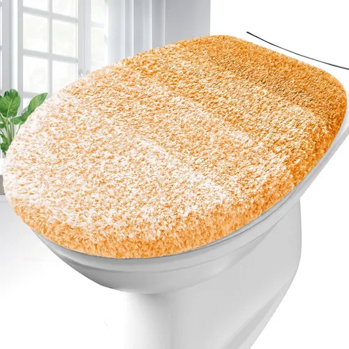 Vista 12 de OLANLY Funda de asiento de inodoro de microfibra suave para baño, cubiertas de asiento lavables a máquina, 17.5x15 pulgadas, con respaldo de goma