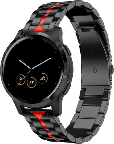 Vista 6 de Vivoactive - Correa de metal 4S, Venu 3S/2S, compatible con correas de reloj Fossil de 0.709 in, correa de acero inoxidable esmaltado compatible