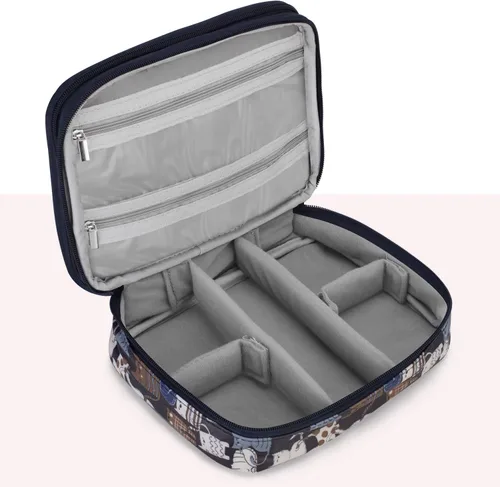 Vista 5 de Teamoy Estuche organizador de joyas de viaje, soporte para bolsa de almacenamiento para collares, aretes, anillos, reloj y más, alta capacidad
